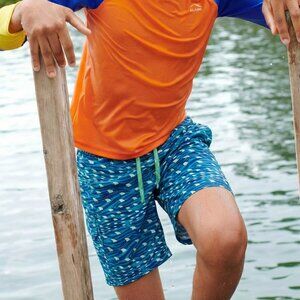 L.L. Bean Teal and Blue Swim Shorts